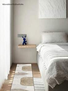 一体式，Element Lines 极简北欧元素通道地毯、走廊地毯、门口地毯、床边地毯，时尚百搭保暖地毯，耐脏防滑可机洗 - 卡其色 - 查看 5