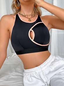 1pc Women Solid Color Comfortable Sports Bra