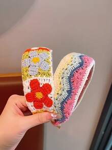 1 件装女孩针织发带，波西米亚风花卉图案，宽版防滑发带，适合青少年，柔软透气，呵护敏感肌肤，生日礼物，时尚配饰 - 彩色 - 查看 6