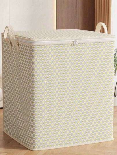 30L/110L/220L Extra Large Capacity Storage Bag, Foldable Clothes Storage Box With Reinforced Handle, Suitable For Storing Clothes, Blankets, Bedding, Pillows And Toys (Beige)