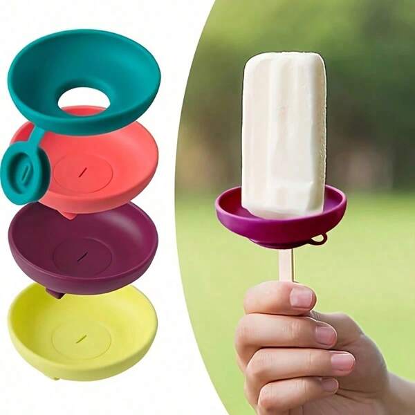 1 Pieza Soporte para helados de silicona, Soporte para paletas de verano, Soporte a prueba de fugas con protección contra goteos, Molde portátil para polos con estuches de transporte para snacks para llevar - Apto para lavavajillas