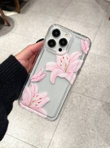 1 szt. Ins Style Przezroczysty kremowy kolor Ochronny futerał na telefon z smyczą/paskiem na nadgarstek Kompatybilny Z Apple