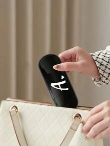 1pc Creamy/Monet-Style Solid Color Glasses Case, New And Simple Design, Convenient And Portable With Waterproof And Dustproof Function (Small Size, Made Of Plastic Material) Initial Glasses Case Hard Shell A-Z Letter Heart Prints Eyeglass Case Holiday Essentials Holiday Travel Travel Essentials Travel Bag Travel Accessories - Black - View 7