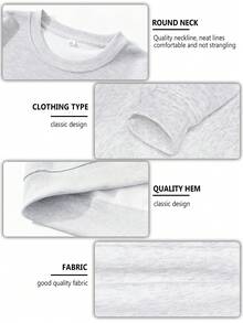 Blueplus Men's Classic Crew Neck Sweatshirt - Autumn Winter Collection - Solid Color - Regular Fit, Long Sleeve Ribbed Pullover For Casual Everyday Wear - White Gray - View 5