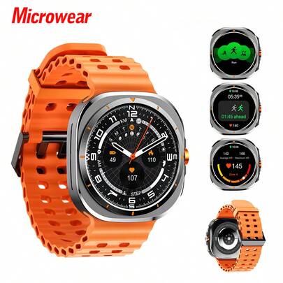 Microwear Watch Ultra MA27 Smart Watches HD Screen Men Women Sport Watch,Receive Call, Compass, NFC Access Keys, GPS Navigation Route, Compass, Blood Pressure Heart Rate Fitness Tracker Sports Bracelets With Personalized Dialing, For Android&IOS