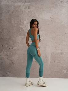 Sports Studio Women's Solid Color Tracksuit - Green - View 2