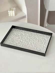 1 pieza Bandeja rectangular, Bandeja de plástico acrílico de alta gama, Adecuada para mesa de té de sala de estar, plato para servir postres y pasteles, organizador de escritorio - Multicolor - Ver 14