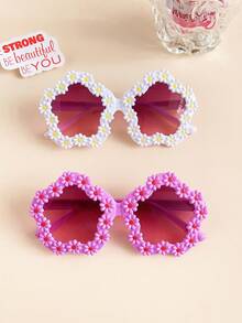 2/3件装 2025 女童可爱新款向日葵儿童宝宝时尚眼镜 - 彩色 - 查看 5