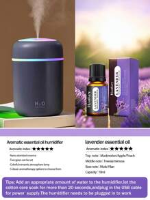 Umidificatore mini colorato, capacità 300ml, alimentazione USB, 3 colori opzionali, con nebbia fredda e luce atmosferica luminosa, 5 tipi di oli essenziali aromatici opzionali. Lo spray per aromaterapia è adatto per auto, camere da letto, soggiorni, scrivanie, umidificatori per auto di piccole dimensioni, regali per l'atmosfera della camera da letto, utilizzato per l'umidificazione quotidiana dell'aria, l'integrazione dell'acqua e la prevenzione dell'essiccamento