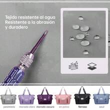 Bolsa de viaje plegable de gran capacidad para mujer, bolso de hombro portátil para ejerciciO, MULTIFUNCIONAL de gran capacidad. - Gris - Ver 5