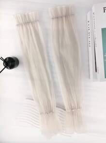 1 Pair Women Elegant Pearl Arm Sleeve Cover, Multiple Colors, Polyester Fiber, Suitable For Everyday Wear, Spring/Summer