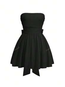 Vestido elegante para fiesta, fiesta de té, fiesta corta de vuelta al colegio, vestido sexy que ciñe la cintura, vestido strapless para ir a la playa, citas, el Día de San Valentín, el Día de la Madre, vacaciones de verano