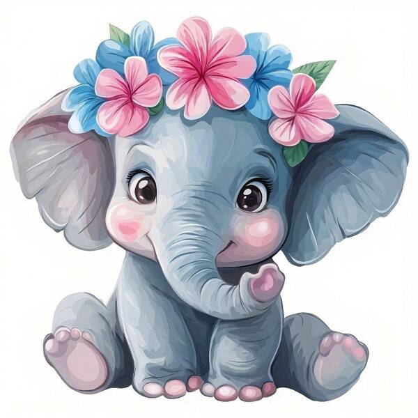 1 peça/2 peças/3 peças de adesivos termocolantes de elefante fofo de desenho animado com coroa floral, adesivos de plástico coloridos, duráveis e laváveis para camisetas, moletons, jeans, bolsas, travesseiros e bonés vintage, artesanato e decoração