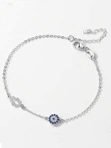 Kaletine سوار فضة عيار 925 بقطعة واحدة من حجر الزركونيا والعين النخيل