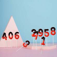 1pc Cute 0-9 Number Cake Candles, Available In Black, Red, White, Suitable For Birthday, Anniversary, Gender Reveal Party, Singles Party, Graduation Ceremony And Other Occasions Cake Decoration - Princess Theme, Multi-Purpose Celebration Candles, No Electricity Required, Birthday Candles, Birthday Decor, Happy Birthday, Room Decor - Black & Red & White - View 6