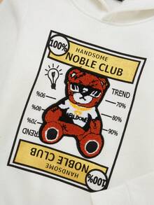 Sudadera Afelpada de Algodon para Adolescentes Ropa de Niño con Estampado Oso NOBLE CLUB para Niños 6 a 16 Años 110 a 160cm - Rojo - Ver 3