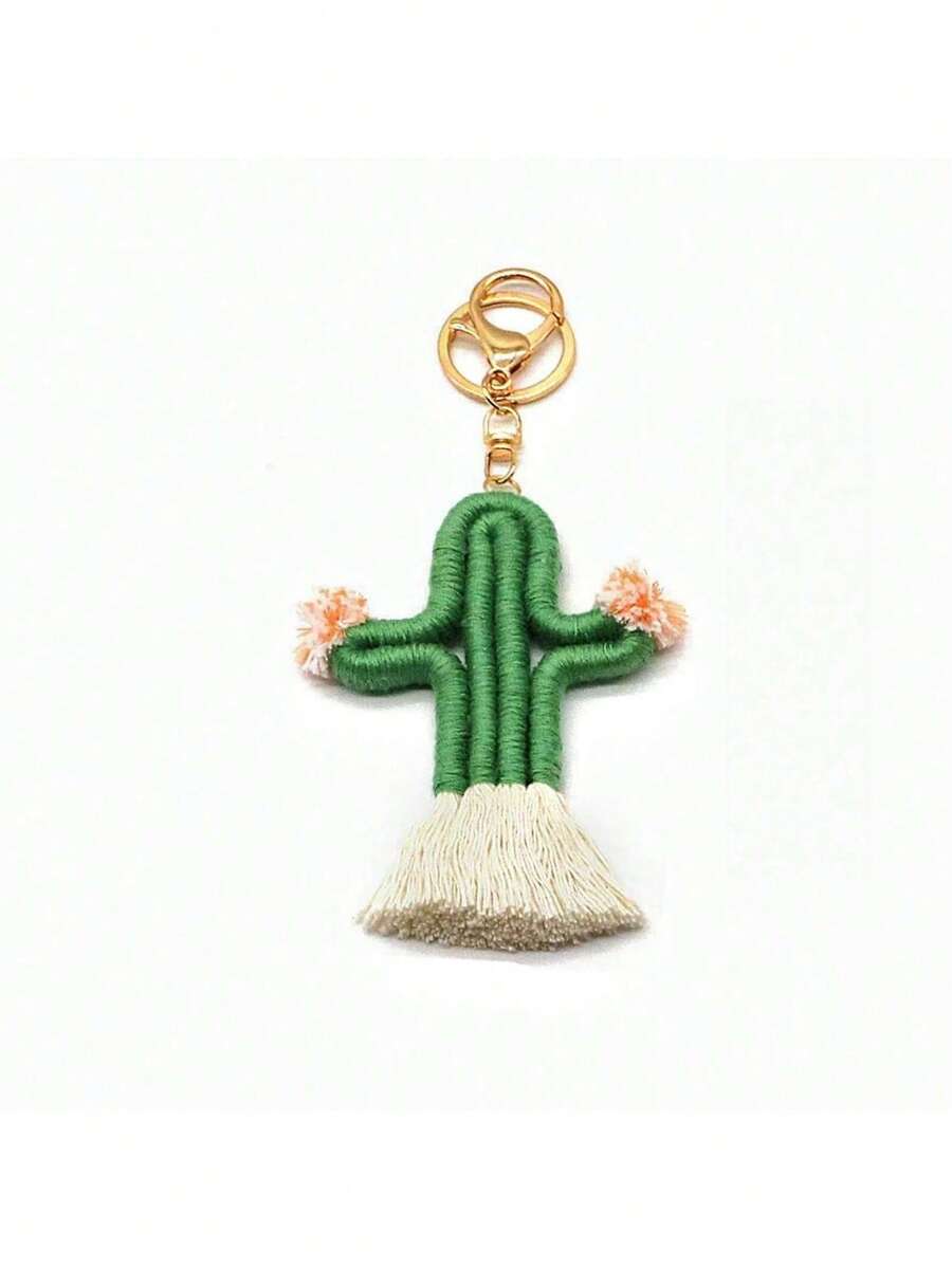 1pc Cute Cactus Zinc Alloy Keychain, Year-Round - Multicolor - View 1