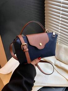 2025 年春夏时尚通勤包，休闲简约单肩包，简约时尚斜挎轻质尼龙饺子形方形女包 - 彩色 - 查看 2