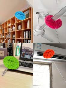 1/2/3/4Pcs Ceiling Fan, 12 Ft Long-Handled Microfiber Ceiling Fan Duster, Duster, Extendable Ceiling Fan Cleaner,Microfiber Ceiling Fan Duster, Dust Remover High Ceiling Extended Fan Blade Cleaner, Dust-Proof, Reusable, Machine Washable, Easy Cleaning Brush - View 5