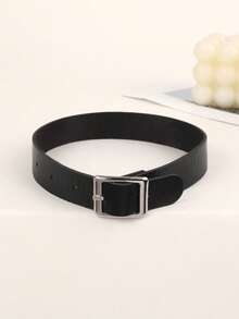 1pc Women's Rhinestone Choker Necklace Set, Includes Hanging Ring Pendant, Large Bell Pendant, Rectangular Pendant, Double Ring Pendant, Small Bell Pendant, Large Round Double Ring Pendant, Bohemian Fashion Punk Adjustable Collar Necklace - Black - View 12