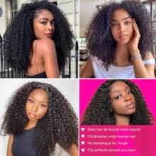 Kinky Curly Human Hair Wig 13x4 HD Lace Frontal Wigs 200% Density 8-40 Inch Short Long Jerry Curly Lace Front Wigs Glueless Wig Pre Plucked With Baby Hair Brazilian Virgin Human Hair For Women