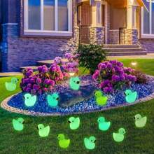 20/30/50/100pcs Mini Bright Resin Ducks, Colorful Glowing Small Duck Statues For Garden Decoration, Miniature Landscape Garden, Dollhouse Ornaments Garden Sculpture Landscape Decorations ,Mighty Ducks,Toys Adult,Tiny,Small Animal,