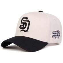 AR 1pc Men's SD Embroidered Baseball Cap, Sports Hat, Adjustable, Sun-Protective, Casual, Suitable For Spring/Autumn Outings, Travel, Beach, Party
