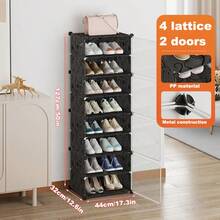 1pc Shoe Rack, 4/6/8 Tier Plastic Shoe Organizer Shelf For Closet, Hallway, Bedroom Entryway - Black - View 13