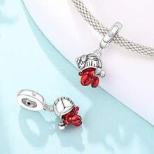 CYCUFF 1 pieza Colgante de cangrejo ermitaño rojo de vida marina chapado en plata para hacer pulseras, collares y joyería DIY, apto como regalo de cumpleaños para mujeres