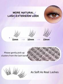 108/190Pcs Natural Lash Clusters DIY Lash Extension Wispy Eyelash Clusters C Curl Cluster Eyelash Extension 8-16MM Individual Lashes Eyelash Extension Faux Mink Lash Clusters