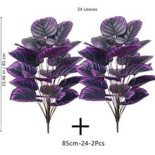 57-85cm/33.46inch Artificial Plant Purple Calla Lily Leaf Alocasia Leaf Apple Leaf Potted Ornamental Plants For Home Decoration