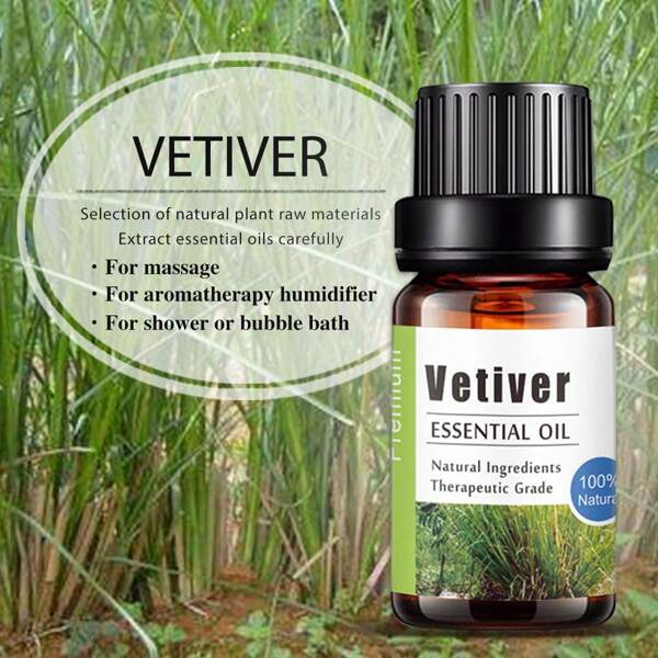 1bottle KANHO Vetiver Aromatherapy Essential Oil 10ml 0.33fl.Oz Natural Ingredients Selection Of Natural Plant Raw Materials Add Fragrance For Diffusers Humidifier Friends Gift KH-028