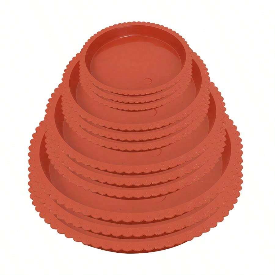 Waterproof Flower Coasters Waterproof 12 Packs Round Plastic Flower Pot Coasters - Plant Saucers For Indoor & Outdoor Use, Soil Catcher For Pots, Four Sizes Included