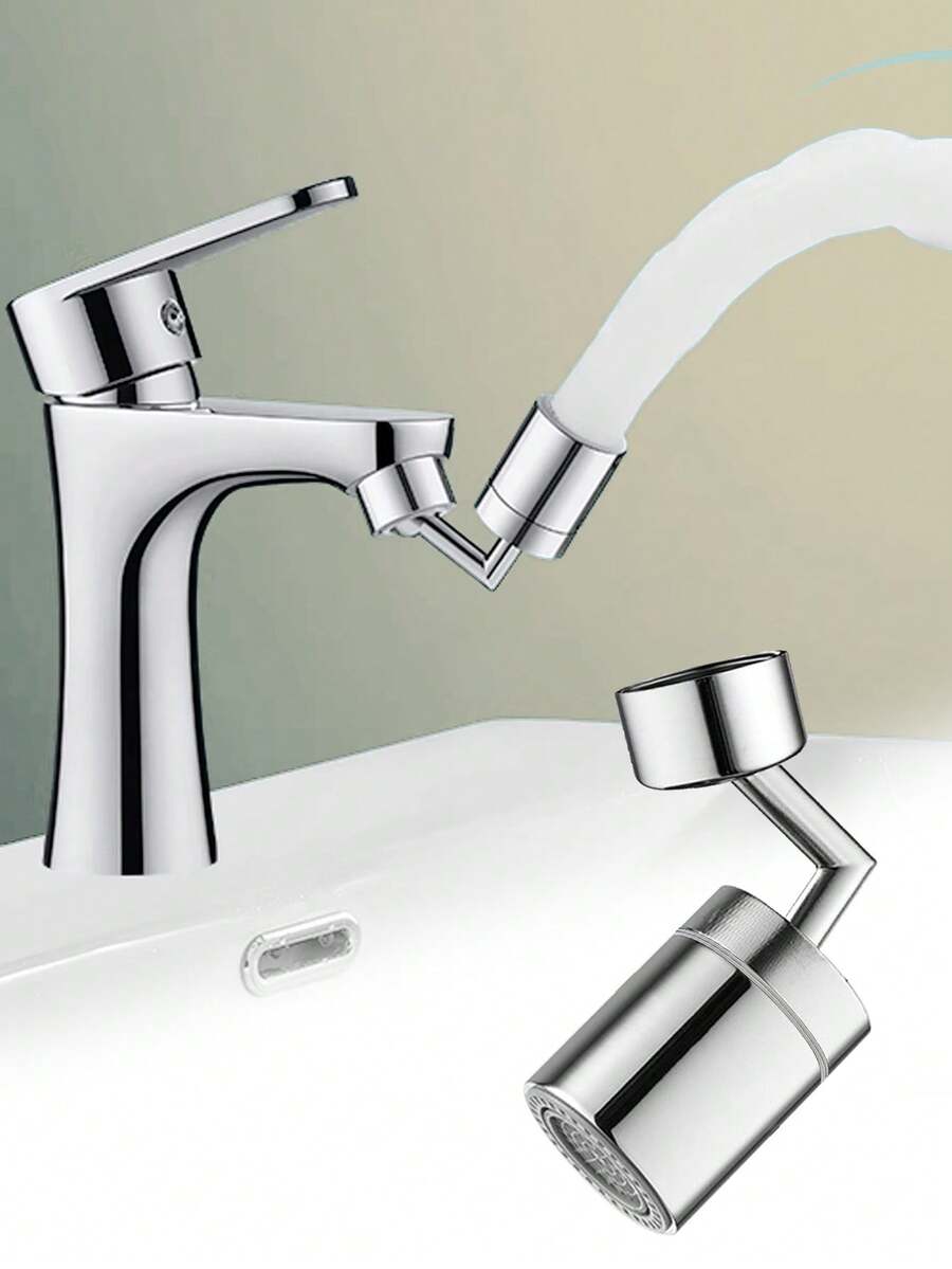 旋转式水槽龙头起泡器，大角度双功能双流喷头，水槽喷头配件，适用于洗脸、漱口和洗眼（55/64英寸内螺纹，含适配器）浴室用品 浴室工具