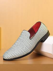 Men's Casual Loafers, Driving Shoes, Slip-On, Flat, Breathable Blucher Brogues, Light Weight, Spring New Arrival, Blue/Green - Green - View 2