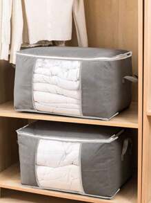 1 Pieza Bolsa de almacenamiento de gran capacidad, Bolsa de almacenamiento de edredón no tejido, Bolsa de almacenamiento y transporte de edredón, Bolsa de almacenamiento de ropa y equipaje, Para almacenamiento y organización estacional, Decoraciones de otoño, Decoración de festival, Decoración de habitación, Decoración del hogar, Decoración de dormitorio