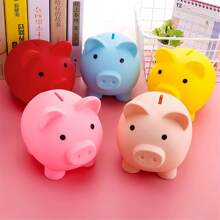 1/3pcs Cartoon Piggy Bank - Creative Coin Saving Box, Durable Plastic, Suitable For Office And School Supplies, Money Box