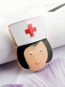 一個創意男性醫療器械針筒造型胸針，個性化幾何領帶包徽章配件 - 卡通注射器胸針 - 查看 16