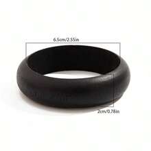 1 chiếc/3 chiếc Vòng tay gỗ hình học bất đối xứng thời trang dành cho nữ phong cách Anh cổ điển đa năng tối giản, có thể đeo nhiều lớp để có vẻ ngoài đẹp hơn - Vòng tay gỗ hình học - Xem 14