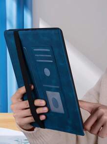 GLANDOTU Compatible With Apple IPad Galaxy Redmi Tablet Case, Multi View Slim And Lightweight Pure Colour Embossed Pattern Tablet Case With Stand Card Insertion Function