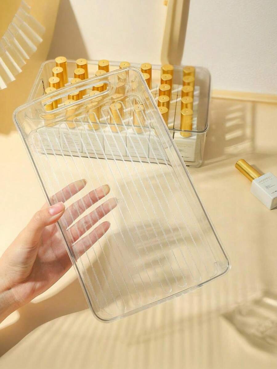Acrylic High Transparency Nail Polish Bottle Storage Box, Multi-Layer Stackable Portable Nail Art Tool Organizer - Clear - View 1