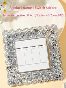 1pc Acrylic Gemstone & Rhinestone Switch Sticker, Light Switch Protective Cover, For Wall Decor, Sticker, Wall Decal, Vinyl Decal, Home Decor, Spring Decor, Refresh Your Home, Rama Decor Sticker Gift, Birthday Graduation - Multicolor - View 15