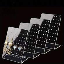 72 Holes Acrylic Earring Holder Organizer Earring Organizer 1/2/3pcs Clear Ear Studs Jewelry Storage Display Rack Showcase Earrings Display Stand Earring Storage For Retail Marketing Home Storage 4.57*3.15*1.77in Back To School