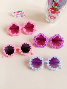 2/4Pcs 2025 Girls Cute Newest Flower Heart 3 Styles Kids Children Fashion Glasses Baby Eyewear - Multicolor - View 7