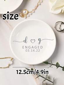 1/2/5 pièces Plaques pour bagues personnalisées avec nom et date, boîtes à bijoux personnalisées, cadeaux de fiançailles personnalisés pour la mariée, plaques pour première bague de mariage personnalisables, cadeaux pour la mariée et le marié, cadeaux de demande en mariage pour la mariée, enterrement de vie de jeune fille, cadeaux d'anniversaire, plaques pour bagues personnalisées