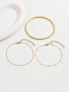 3pcs/Set Children's Anklets, Summer Beach Jewelry For Girls - one-size - View 5