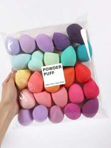 20 Cosmetic Sponge Sets, Random Colour And Shape Cosmetic Sponges, Including Foundation Mixed Beauty Sponges For Liquid, Cream And Powder Applications, Multi-Color Powder Bubbles, And Latex-Free Dry And Wet Dual-Use Cosmetic Sponges And Foundation Creams For All Skin Types, Easy To Carry, Simple And Beautiful.