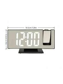 1个新款镜面投影LED时钟，多功能USB供电数字闹钟，带自动调光功能，电子钟，家居装饰，卧室装饰，生日、开学、毕业、母亲节、圣诞节礼物