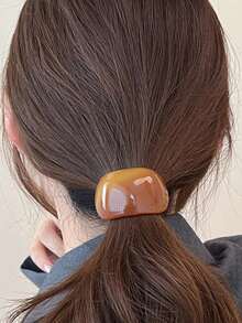 1 件优雅椭圆形发圈，时尚女士发带，适合日常佩戴和节日马尾辫固定发带