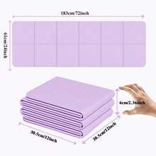 1片装多色可折叠瑜伽垫，加厚防水，舒适防滑，尺寸183*61*0.4厘米，柔软缓冲，双面防滑，适用于运动、体操、健身、普拉提、居家锻炼。另有运动袜、健身袜、瑜伽袜、普拉提袜可供选择。 - 彩色 - 查看 14